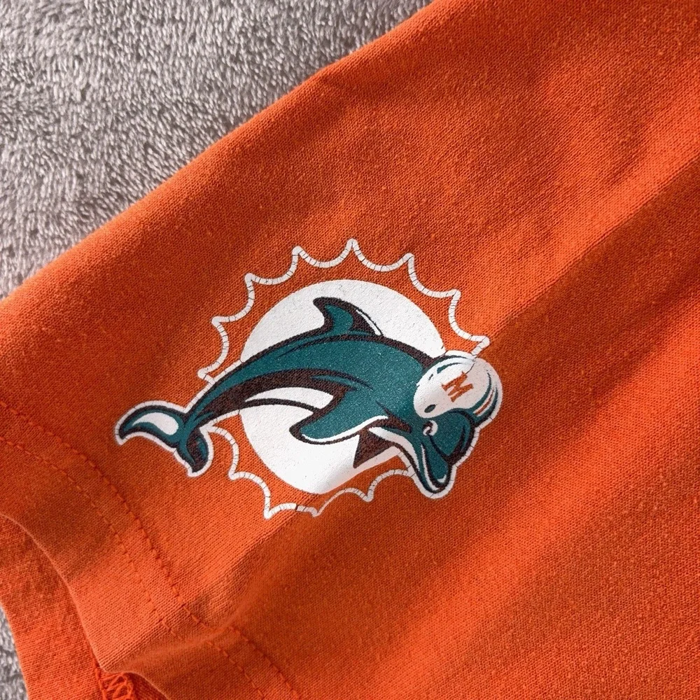 Reebok‎ Miami Dolphins Football T Shirt Mens Size Large Orange NFL Team Apparel